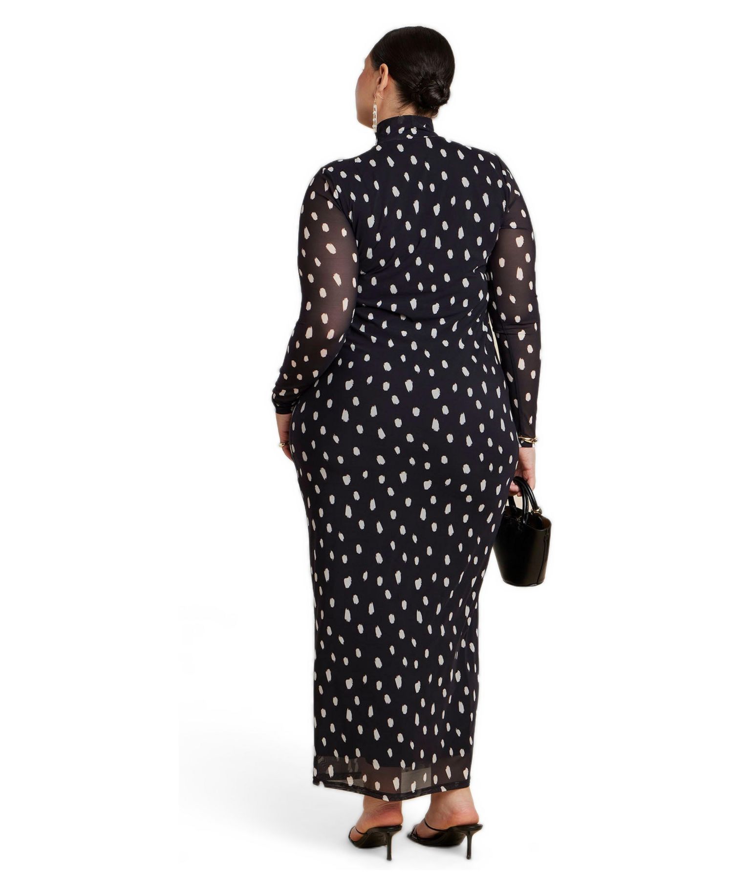 Plus Size Animal-Print Mock-Neck Maxi Dress