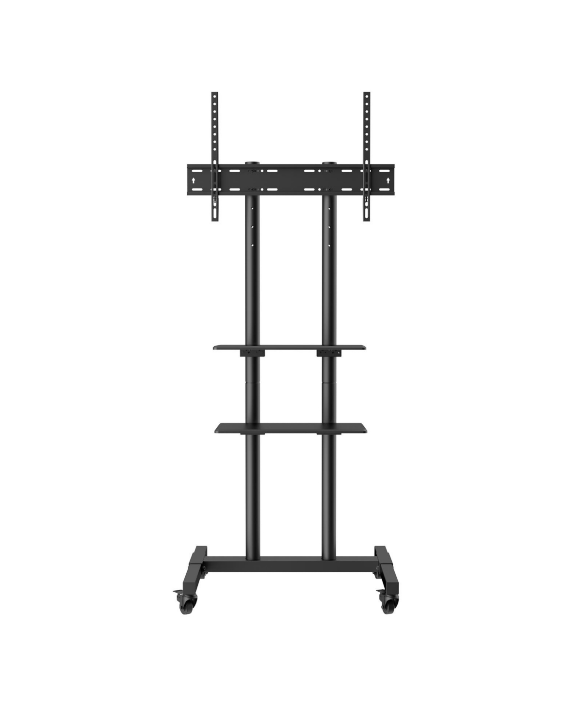 Gouun Mobile Tv Stand with Double-Tier Storage Trays - Black