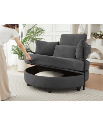 Round Sofa with Swivel Side Table