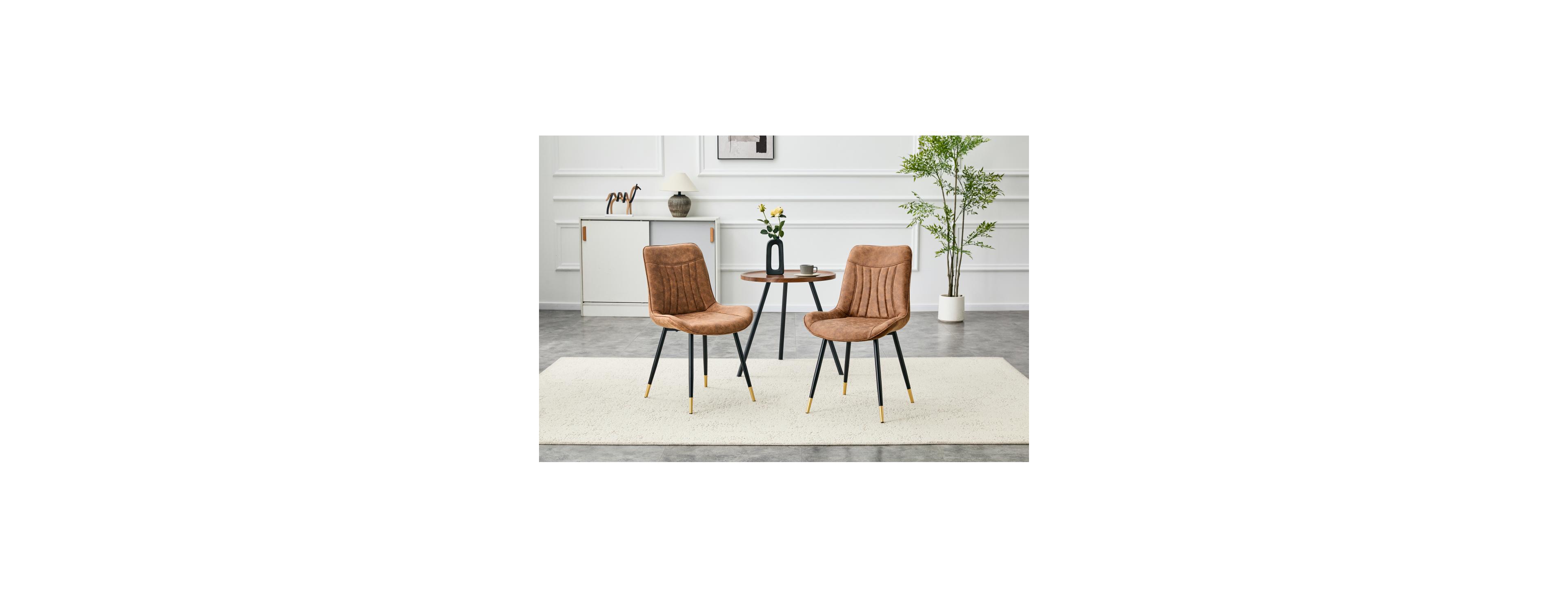 Streamdale Furniture Tech Fabric Dining Chairs Set of 2 with Metal Legs