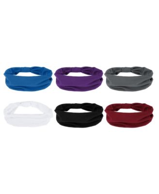 Women's Wide Non-Slip Stretchy Headbands, 6-Pack