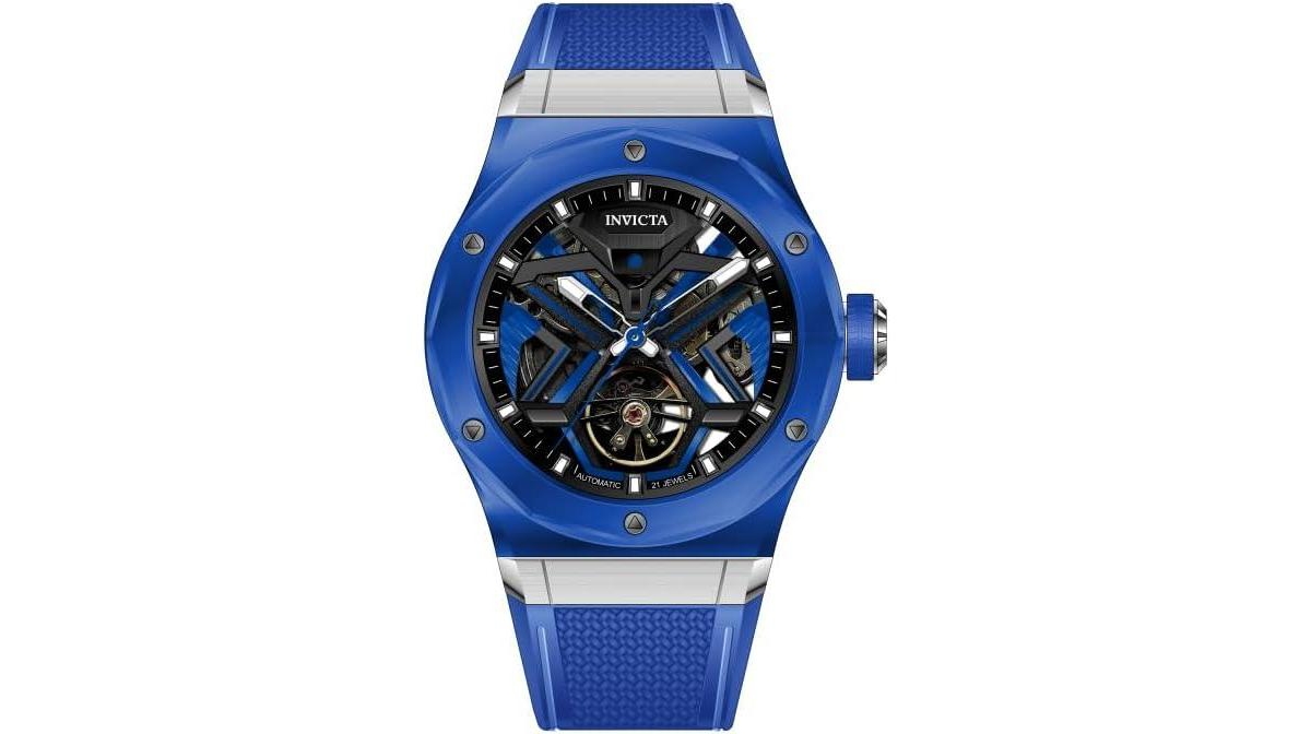 Invicta Men's Mechanical Celestial 69543 Blue Rubber Watch, Water Resistant 50 Meters, 45mm - Blue