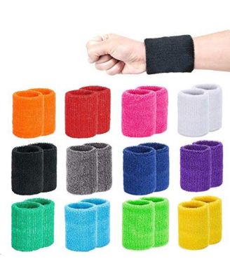 24 Pack Colorful Sports Wristbands Sweat Absorbent For Gym Basketball Running Tennis