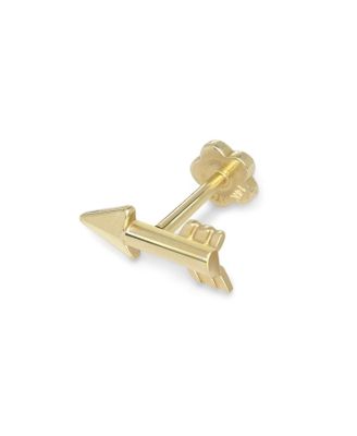 Solid 14k Yellow Gold 18G 10mm Arrow Symbol Labret Cartilage Stud