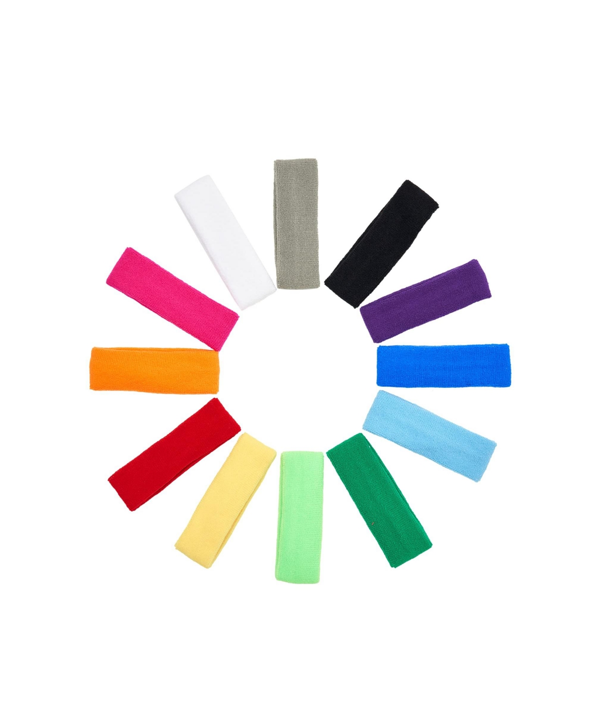 Furlihong 12 Pack Cotton Sports Headbands For Running Yoga Tennis Basketball Gym