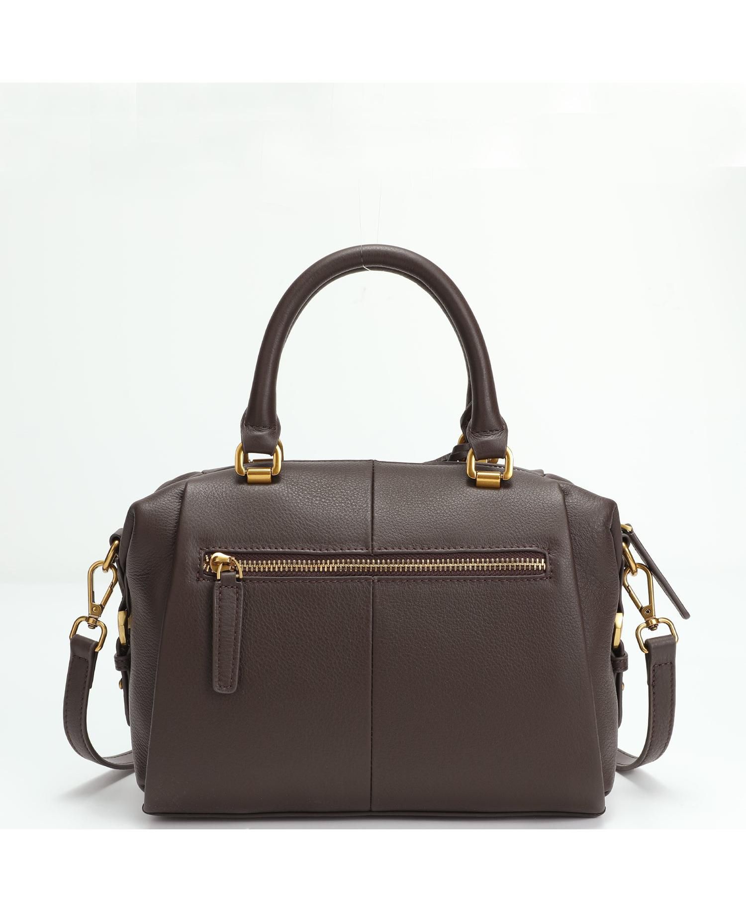 Quinn Women's Pebbled Leather Boston Bag Structured Doctor Bag Top Handle Satchel Crossbody Bowling Handbag