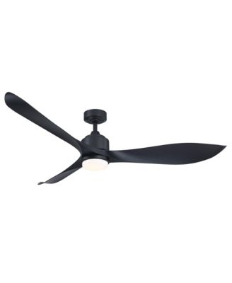 66" Classic Black/ Brown ABS Propeller LED Ceiling Fan with Light and Remote