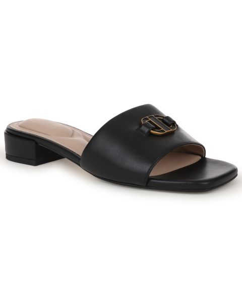 Женские сандалии Giani Bernini Tishah Block Heel Slide Flat, цвет: Чёрный
