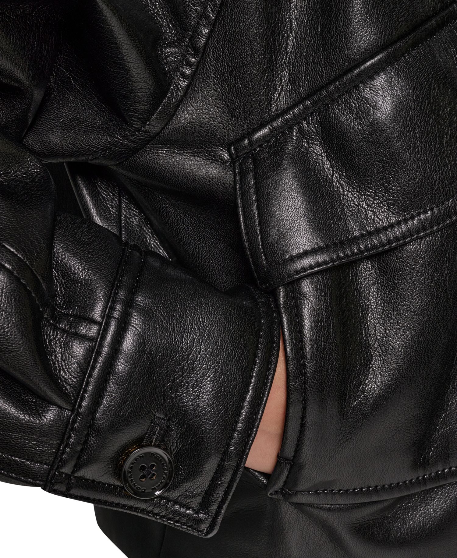 Women's Short Raglan Collared Faux Leather Jacket