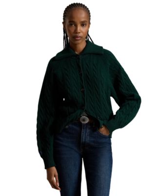 Women's Cable-Knit Wool-Cashmere Blend Cardigan Sweater