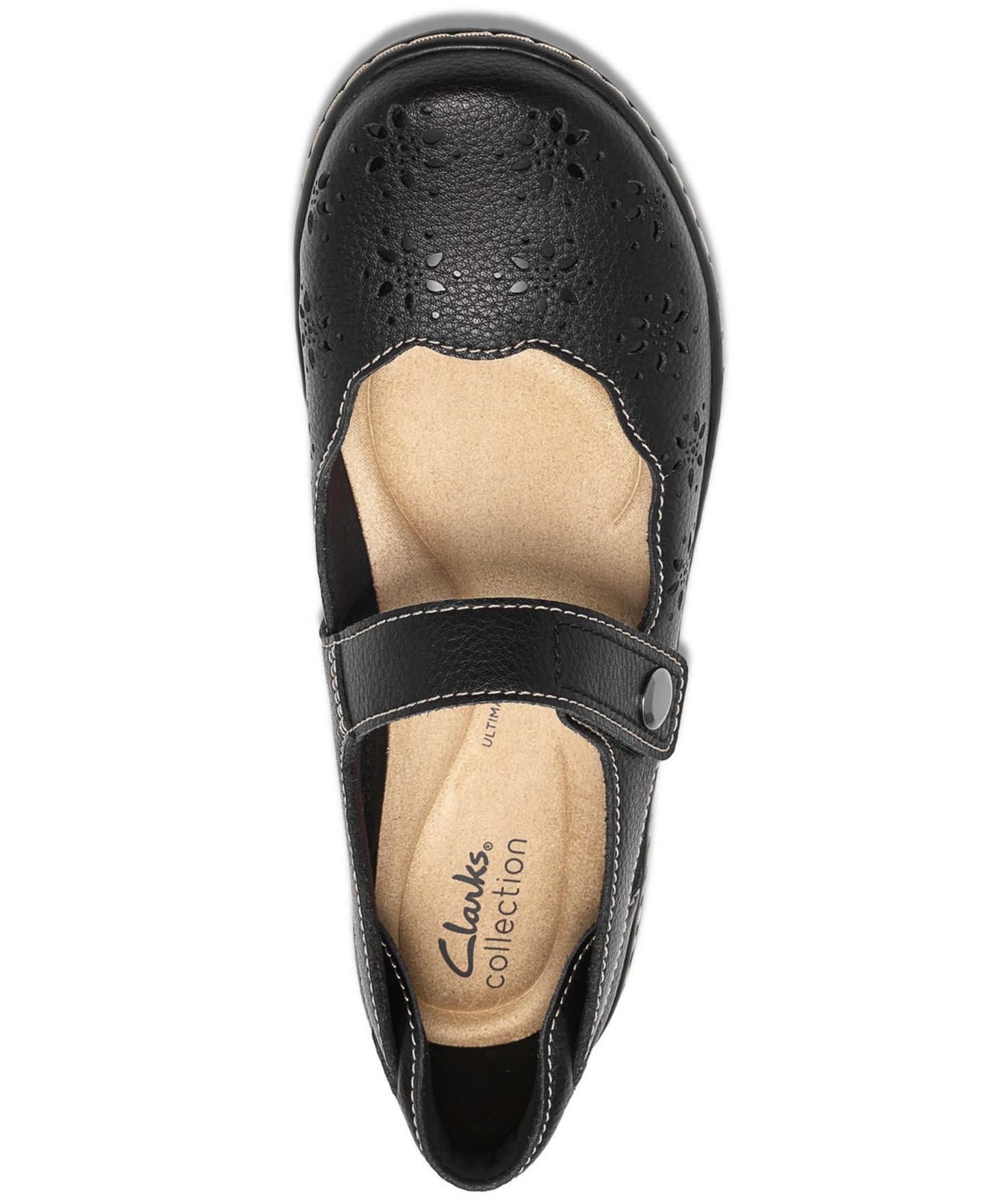 Женские балетки Clarks Cora Mary Jane Flats, цвет: Чёрный разноцветный кожаный — фото 4