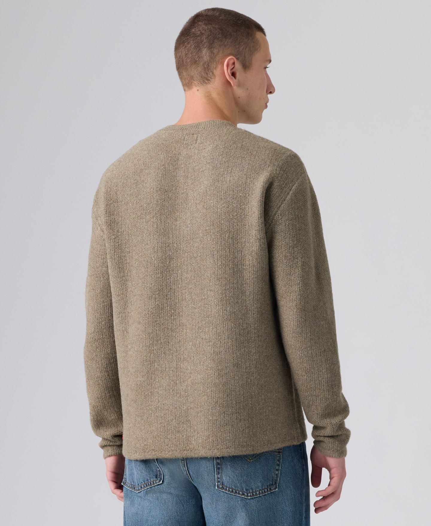 Мужской свитер Levi's Woodacre Henley Wool-Blend Three-Button, цвет: Brindle — фото 5