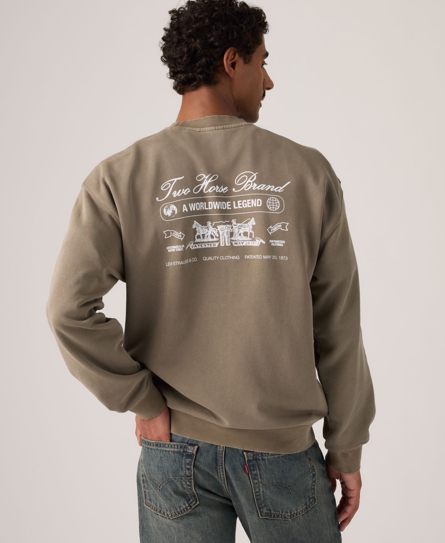 Мужской свитшот Levi's Sunset с принтом и круглым вырезом, цвет: Brindle — фото 4
