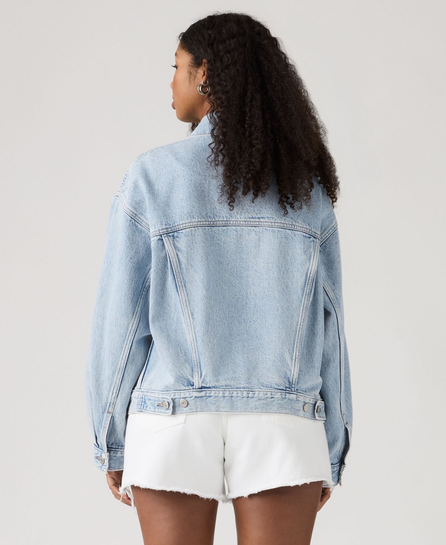 Plus Size '90s Cotton Denim Trucker Jacket
