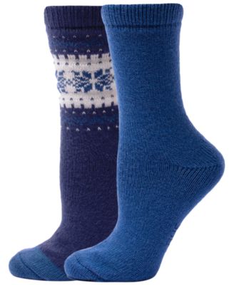 Women's Snowflake Border Crew Boot Socks, 2-Pair