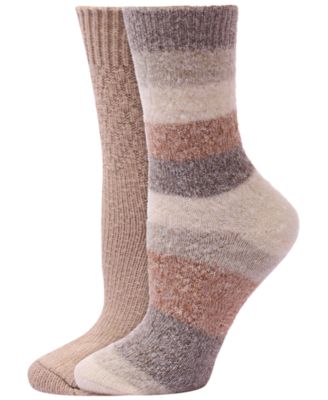 Women's Mixed Cable Boot Sock Crew Socks, 2-Pack