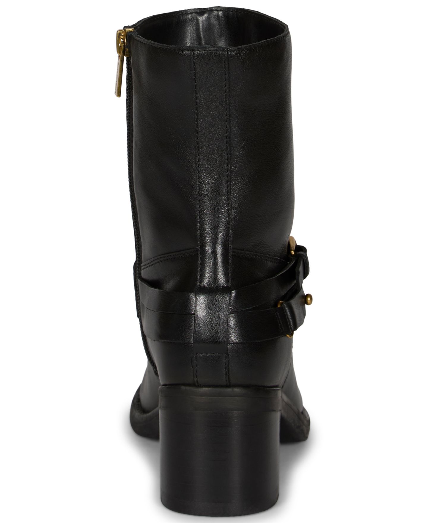 Женские ботинки Vince Camuto Armia Cross Buckle Block Heel Almond Toe Booties, цвет: Чёрный — фото 3
