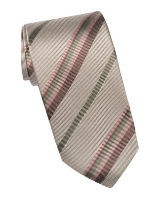 Men's Lugano Extra Long Silk Jacquard Stripe Tie