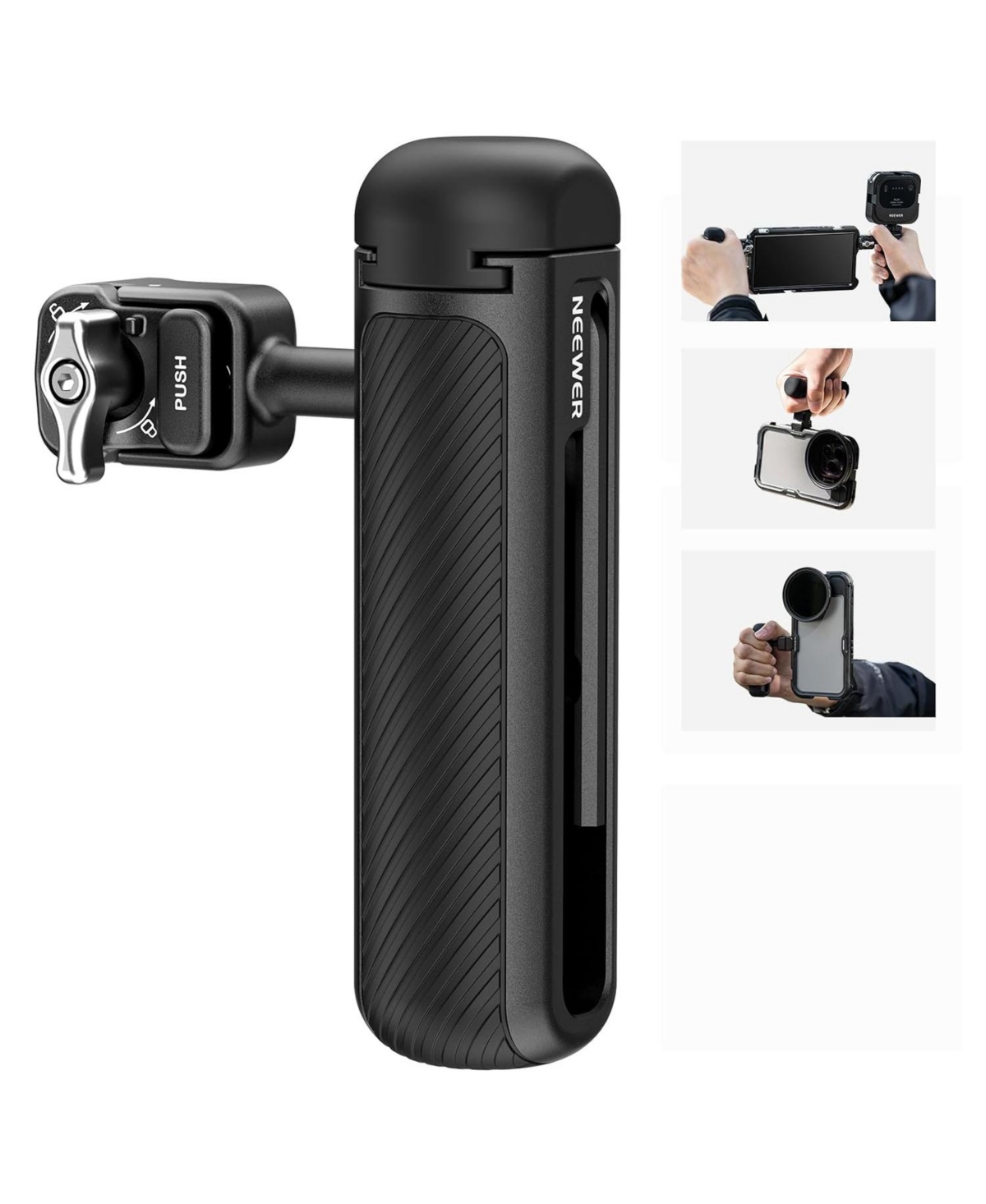 Lamicall Quick Release Side Handle Cold Shoe Mount 360-Degree Rotation for Neewer 2nd Gen Phone Cages