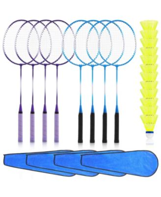 Badminton Rackets Set Shuttlecocks Carry Bag for Outdoor Games Beginners