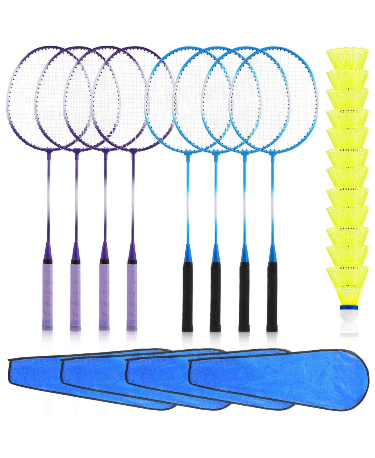 Aofar Badminton Rackets Set Shuttlecocks Carry Bag for Outdoor Games Beginners