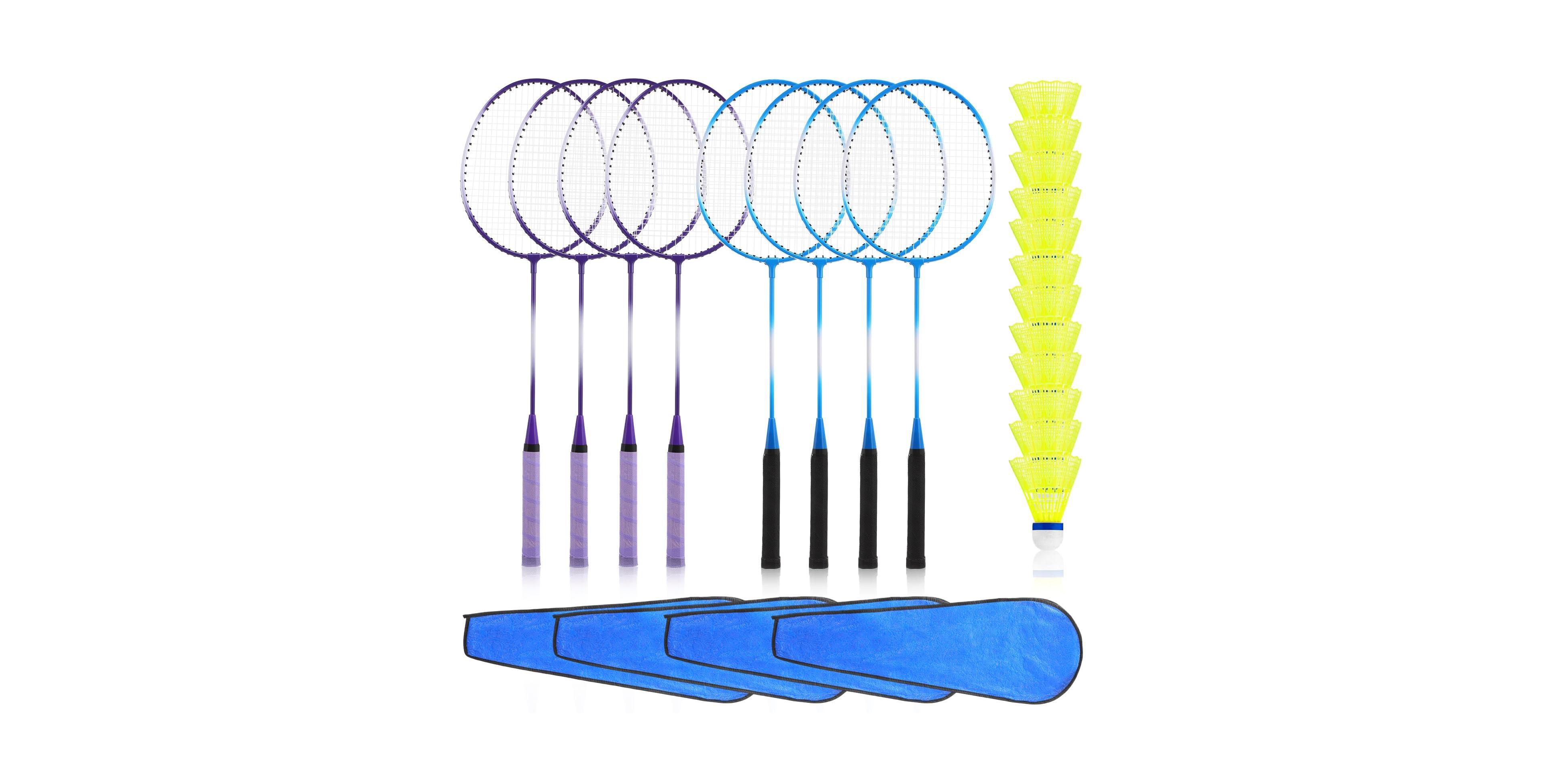 Aofar Badminton Rackets Set Shuttlecocks Carry Bag for Outdoor Games Beginners