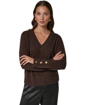 Women's Cashmere Long-Sleeve V-Neck Sweater