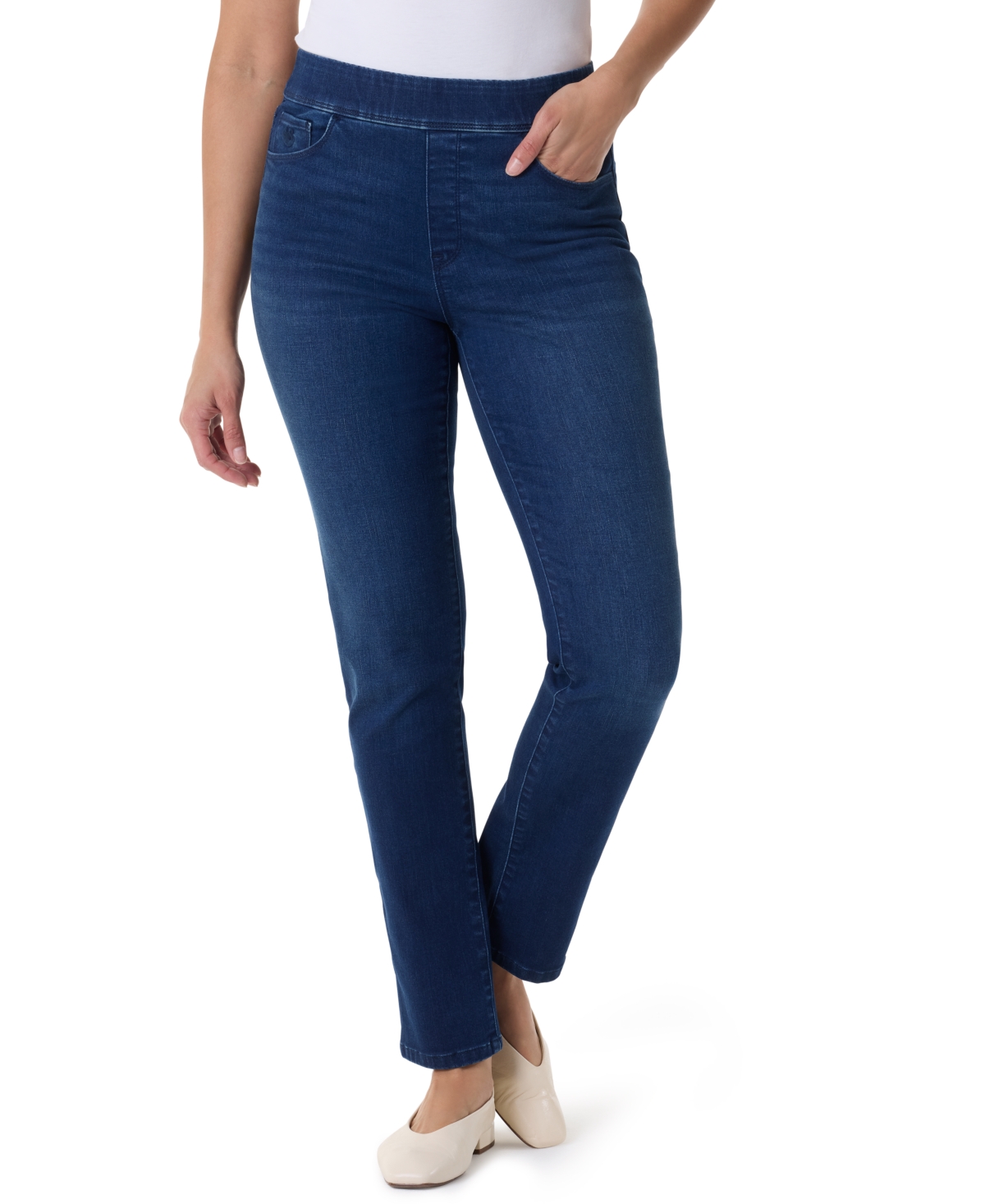 Gloria Vanderbilt Women's Amanda High-Rise Straight Pull-On Jeans - Wonder