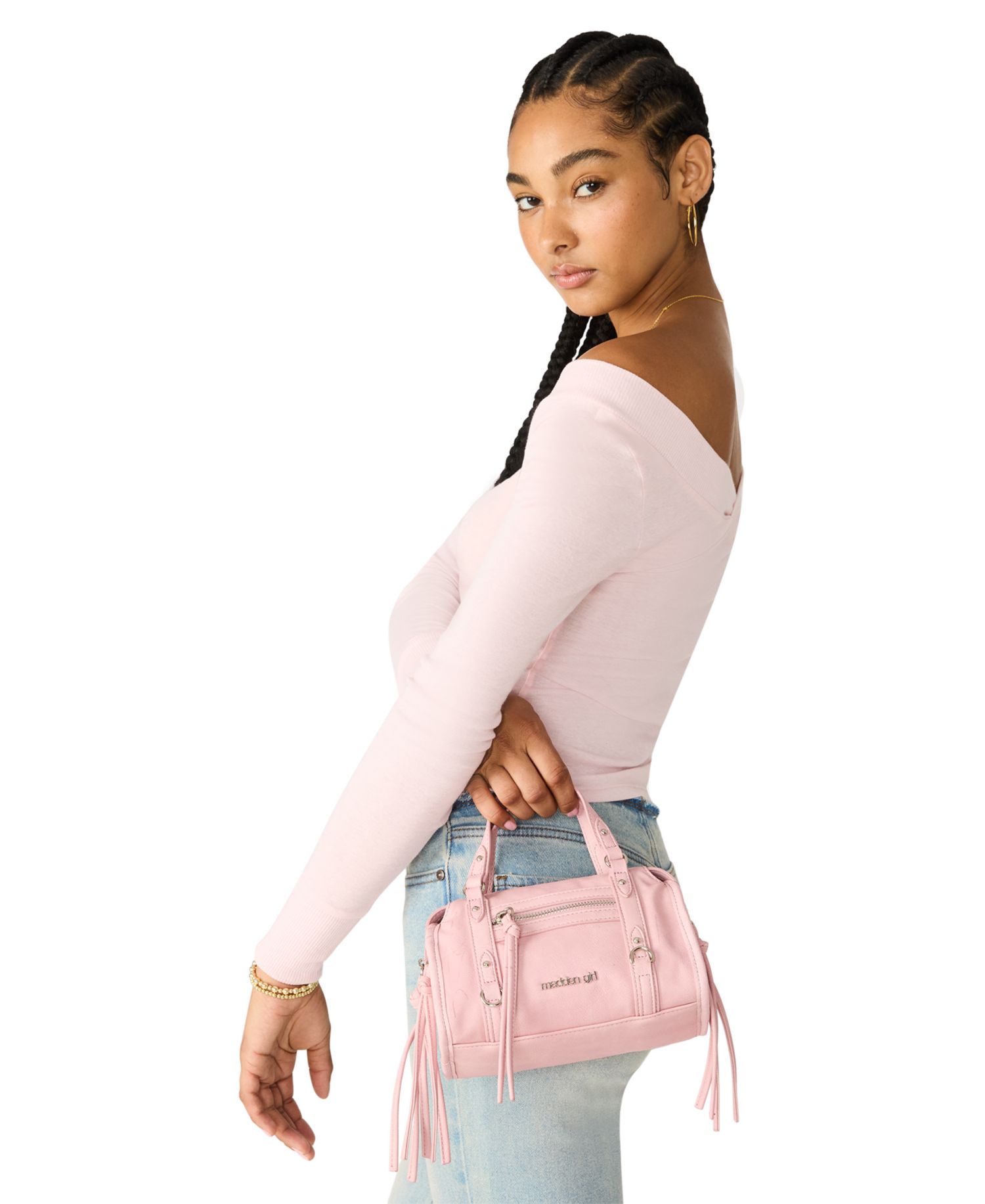 Mini Dual Handle Zipper Satchel Handbag