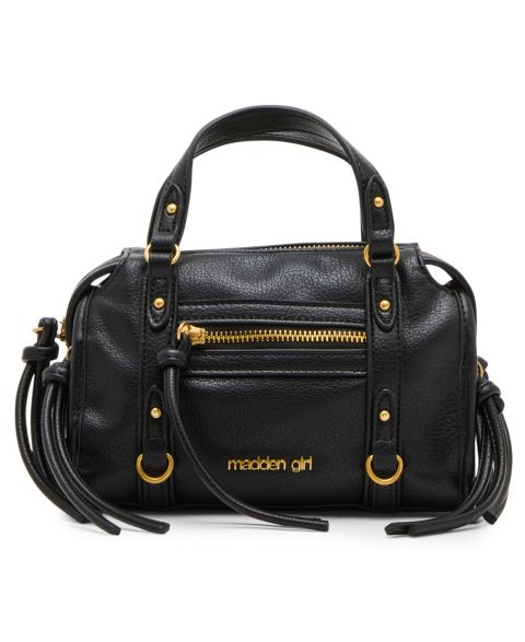 Женская сумка Madden Girl Small Top Handle Crossbody Satchel Handbag, цвет: Чёрный