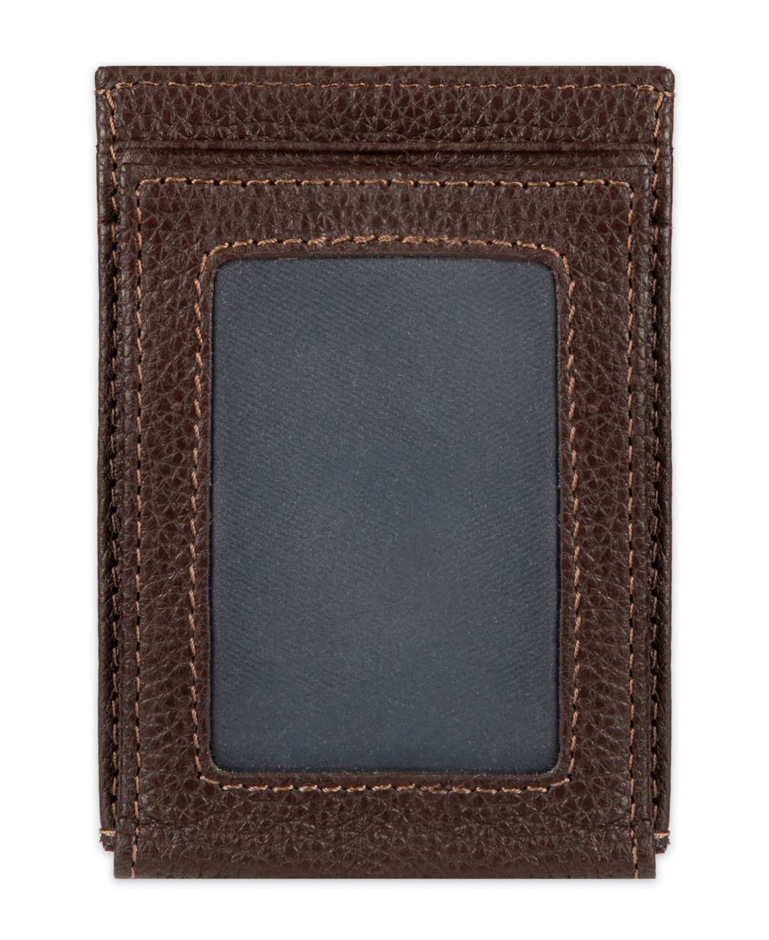 Men's RFID Genuine Leather Card Case Wallet with Magnetic Money Clip