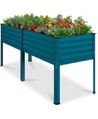 72x24x30in Elevated Galvanized Metal Garden Bed Corner Protectors