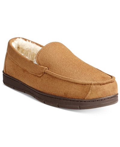 Club Room Men's Faux Suede Memory Foam Slippers, Created for Macy's ...