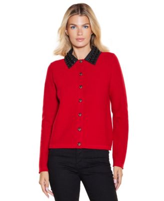 Women's Embellished Fitted Cardigan Sweater