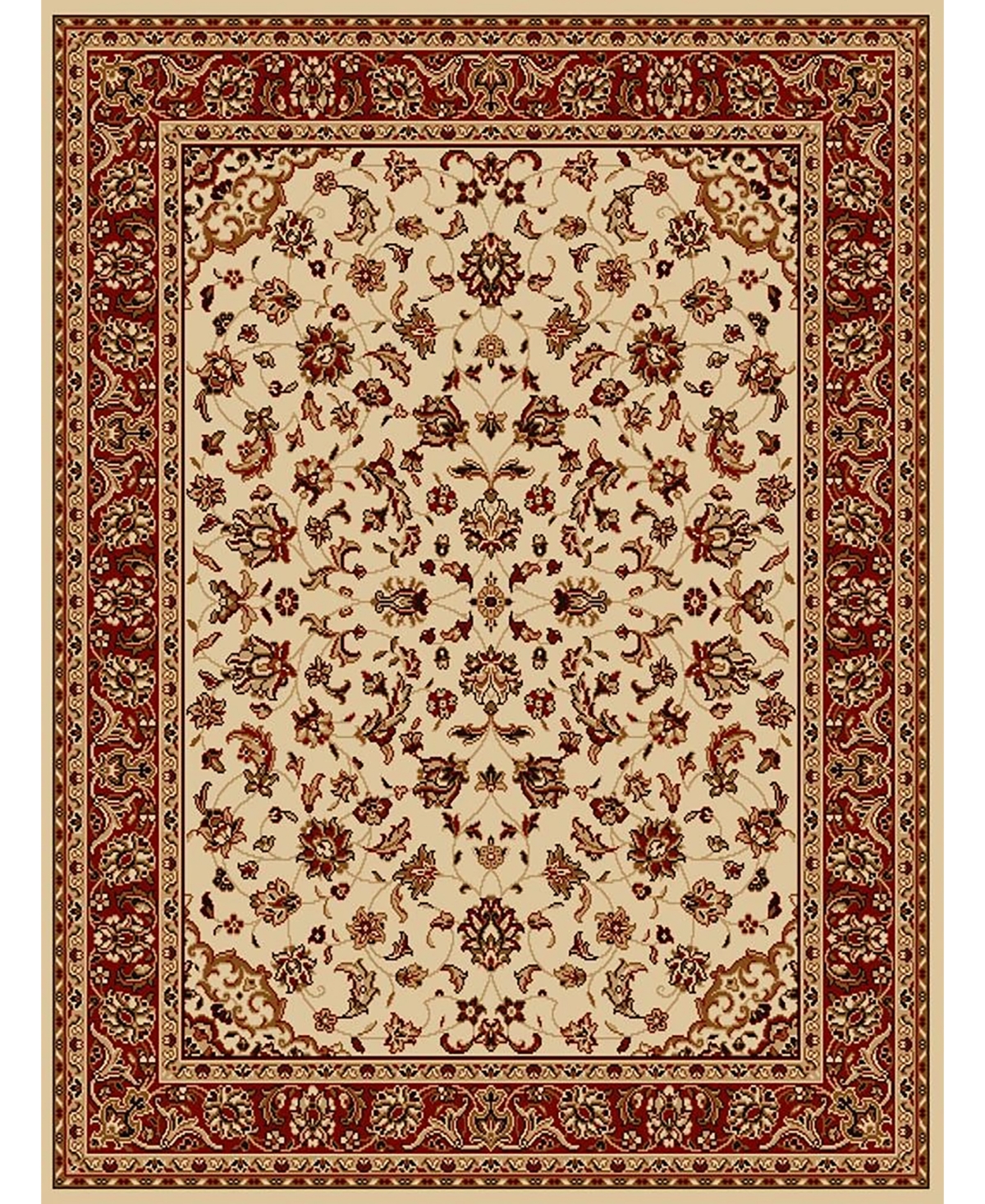 Closeout! Km Home Pesaro Kashan Ivory/Brick 3'3" x 4'11" Area Rug