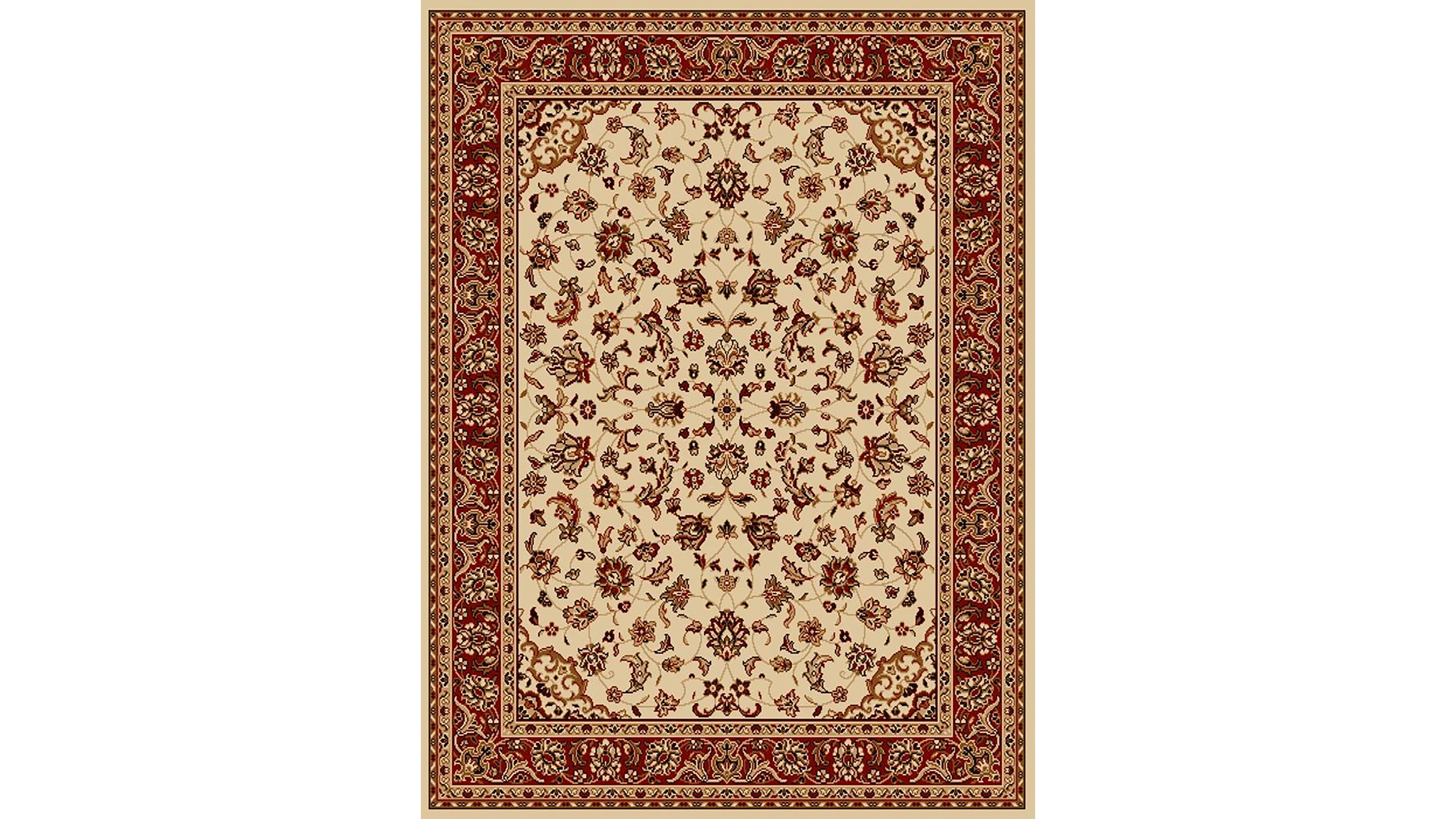 Closeout! Km Home Pesaro Kashan Ivory/Brick 3'3" x 4'11" Area Rug