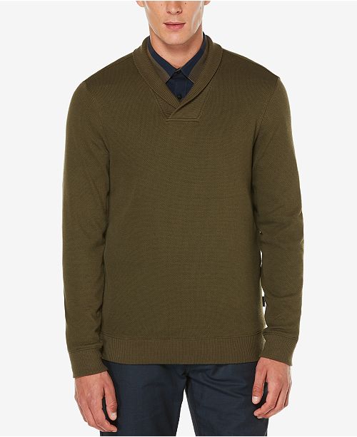 Perry Ellis Men's Lightweight Shawl-Collar Sweater & Reviews - Sweaters ...