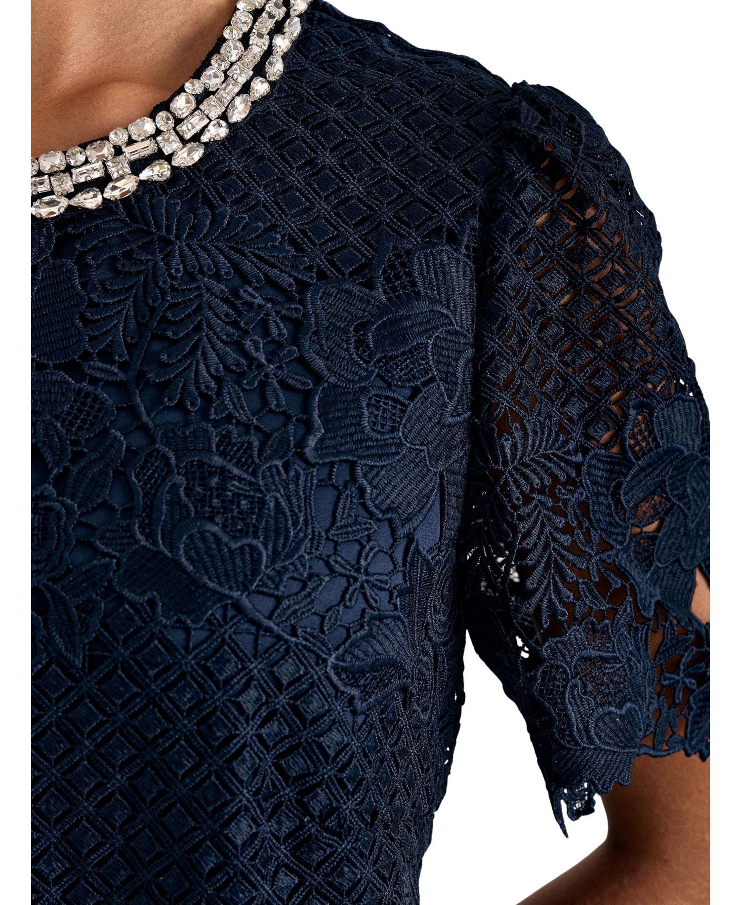 Women's Eloise Floral-Embellished Lace Mini Dress
