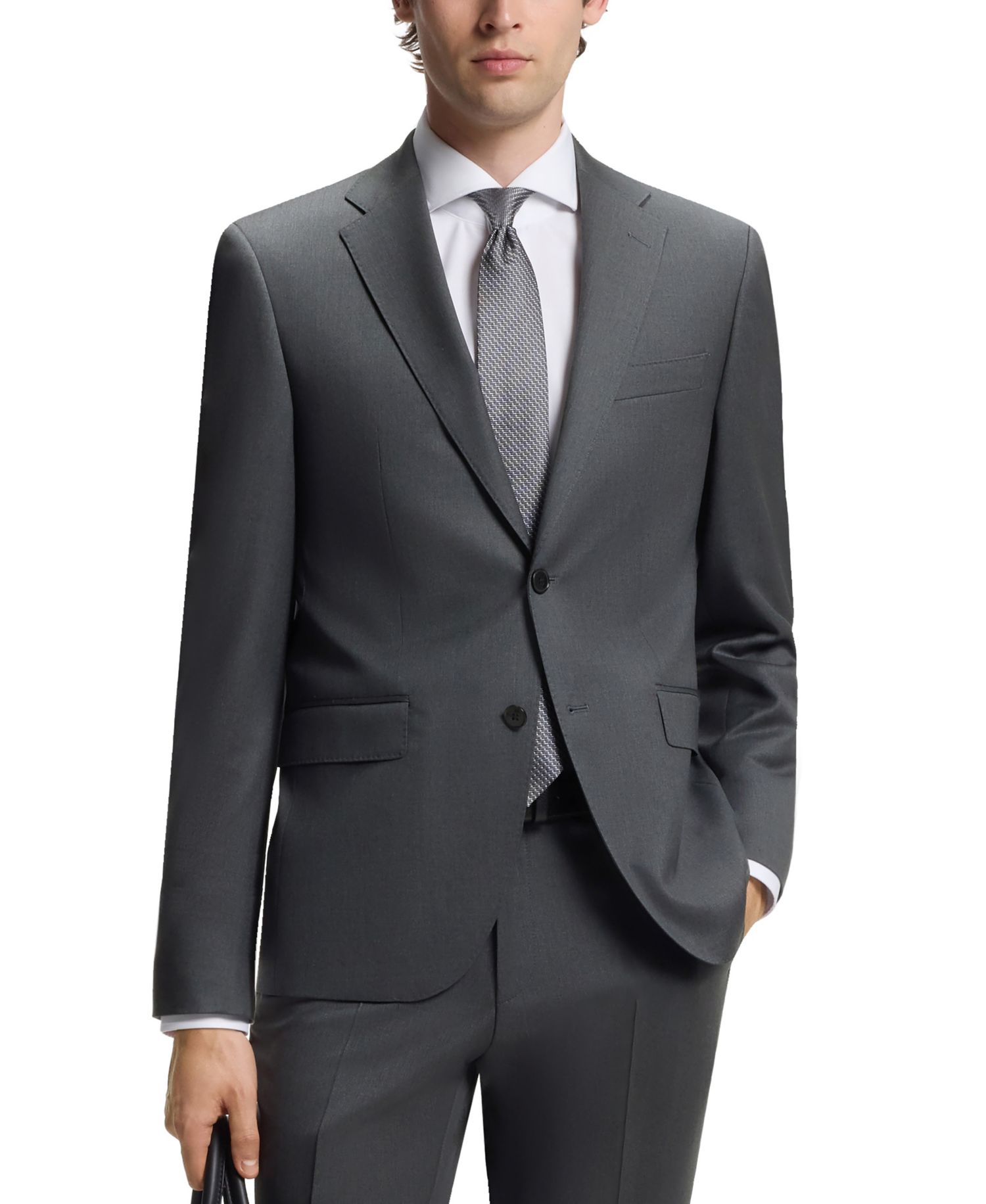 Men's Virgin-Wool Serge Suit Jacket