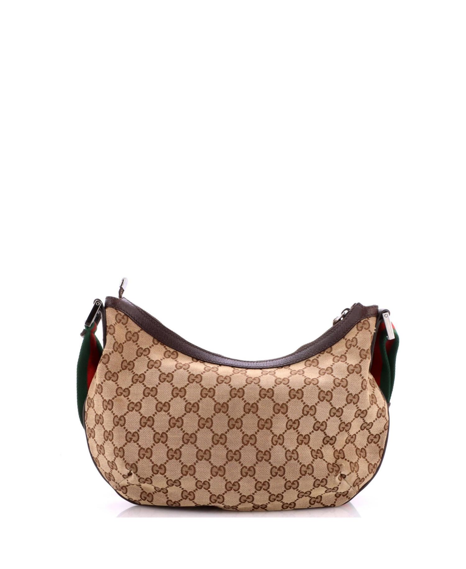 Medium Saddle Zip Messenger Bag GG Canvas with Leather