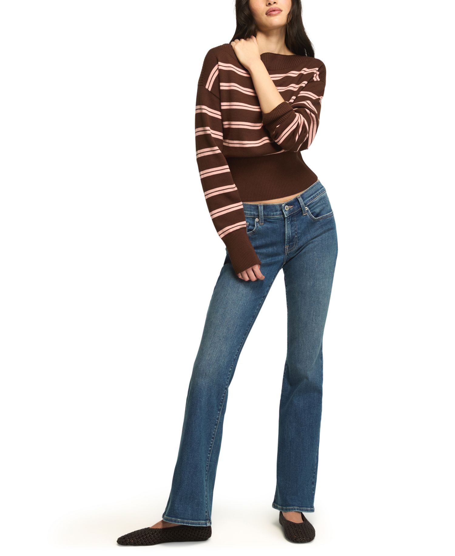 Women's Sweet Flare Mid-Rise Cotton-Blend Jeans