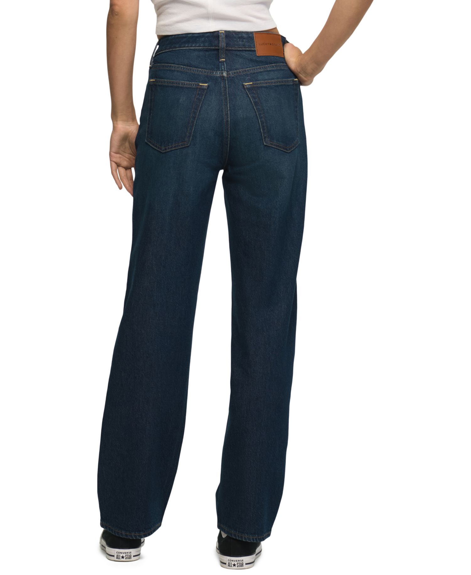 Women's Mid Rise Curvy Baggy Wide Leg Jeans