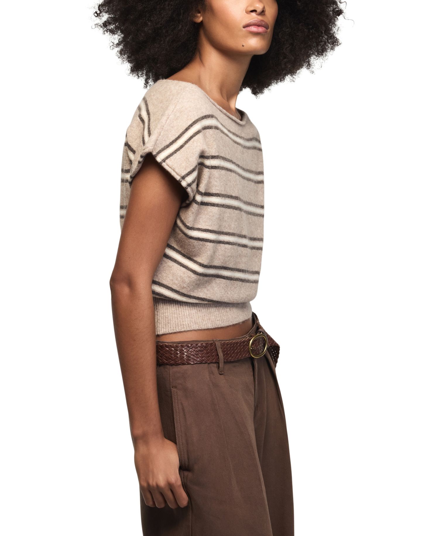 Women's Striped Boat Neck T-Shirt