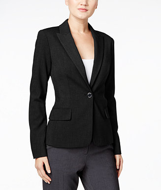 Calvin Klein Single-Button Stretch Blazer - Jackets - Women - Macy's