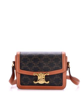 Triomphe Coated Canvas Gold-Tone Hardware Shoulder Bag