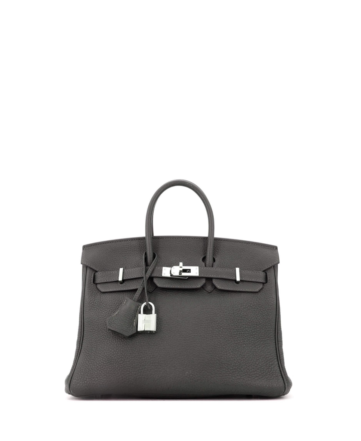 Pre-Owned Hermes Birkin 25 Handbag Green Togo with Palladium Hardware
