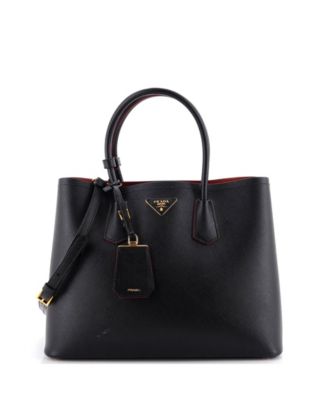 Medium Cuir Double Tote Saffiano Leather