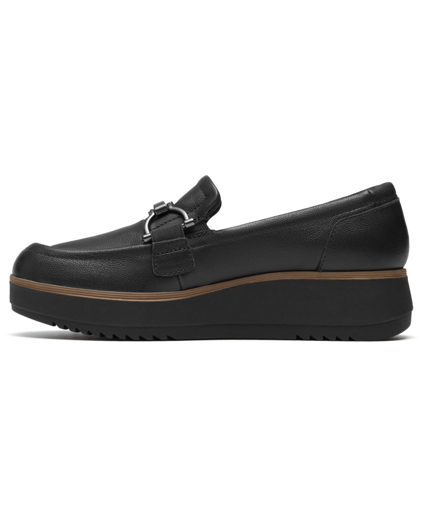 Женские туфли Clarks Zylah Erin Platform Round Toe Leather, цвет: Чёрный кожаный — фото 6