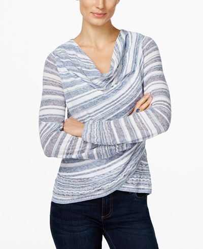 INC International Concepts Crossover Cowl-Neck Sweater, Only at Macy's