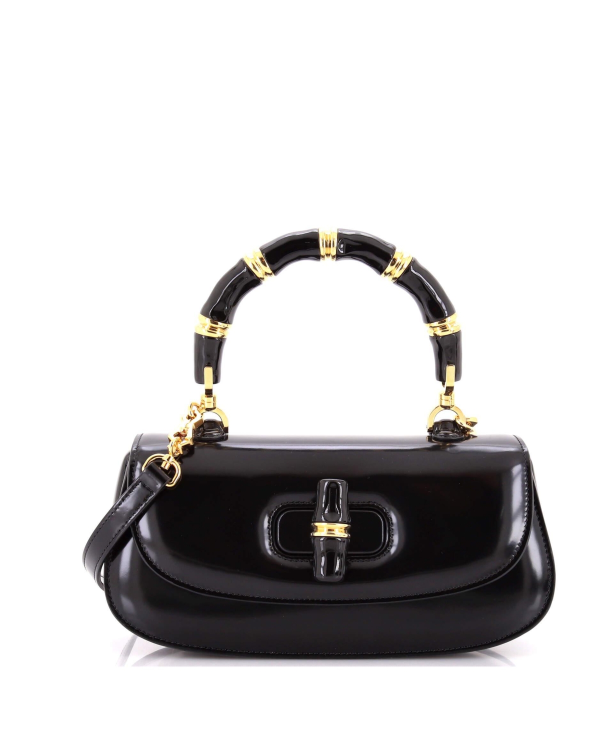 Pre-Owned Gucci Medium Bamboo Diva Top Handle Bag Polished Leather